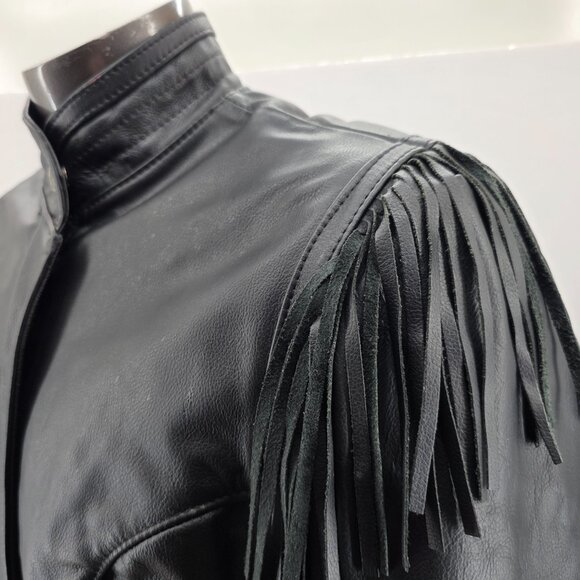 Vintage Harley Davidson Leather Biker Jacket Womens M Fringe Concho USA Made - Picture 8 of 15